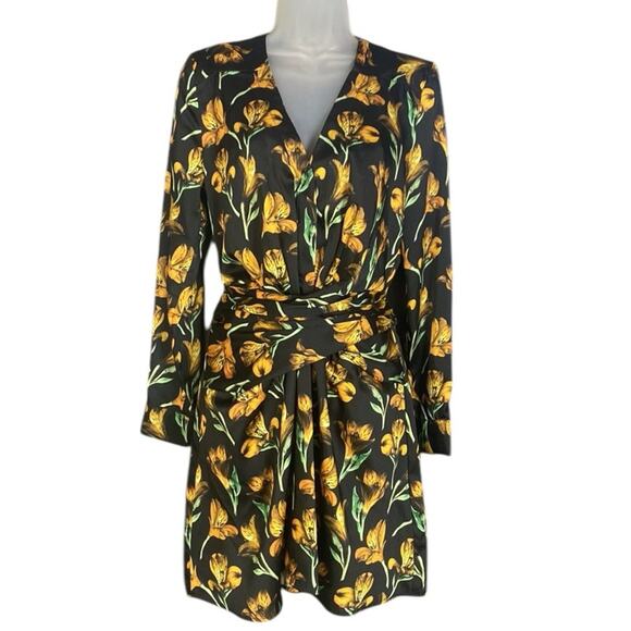 Delfi Collective Black Floral Tiger Lily Mini Dress Women's Small - Picture 2 of 5